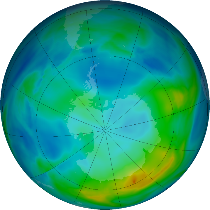 Antarctic ozone map for 23 May 2005